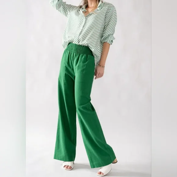 #16 🛑M, L Linen Pants with Smocked Waist - Picture 13 of 14